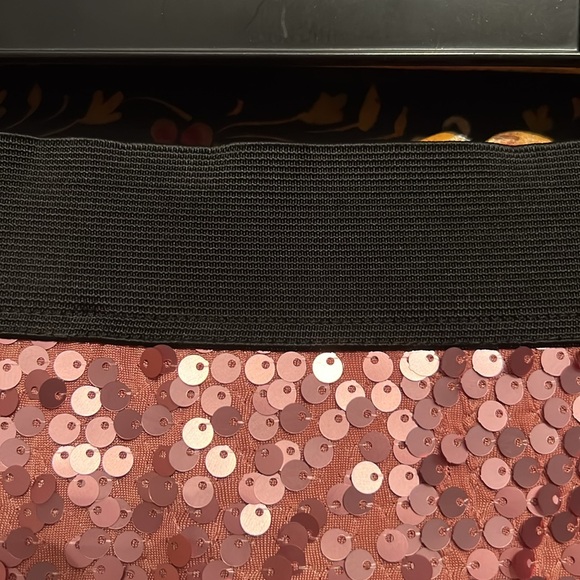 Gorgeous Fun Blush Pink Sequined Skirt Size L by DownEast - Picture 3 of 5